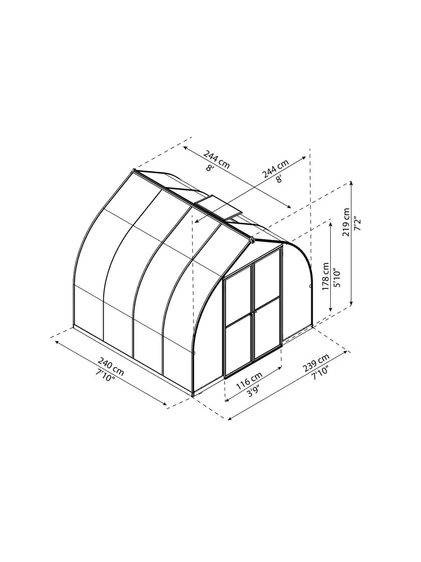 Canopia® By Palram Bella™ Greenhouse, 8' 17 Canopia® By Palram Bella™ Greenhouse, 8' - Image 17