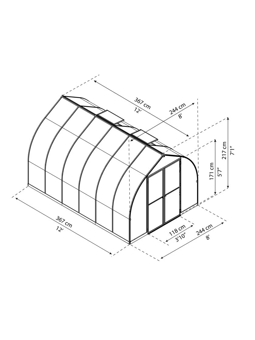 Canopia® By Palram Bella™ Greenhouse, 8' 15 Canopia® By Palram Bella™ Greenhouse, 8' - Image 15