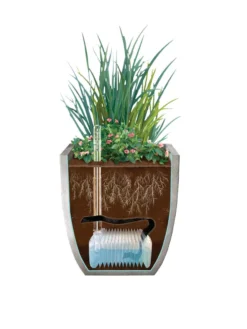 Self-Watering LavaStone® Modern Rectangle -Garden Care Series Store 8610250 SWInsert art 8inSq tif