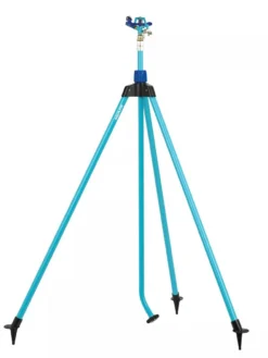 Aqua Joe AJ-IST72ZM Indestructible Zinc Impulse 360-Degree Telescoping Tripod Sprinkler | Customizable Coverage | Extends From 42-72-inches | 1390 Sq Ft Max Coverage