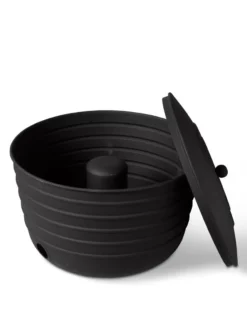 Matte Black Ribbed Hose Pot With Lid -Garden Care Series Store 8611991 5868 tif